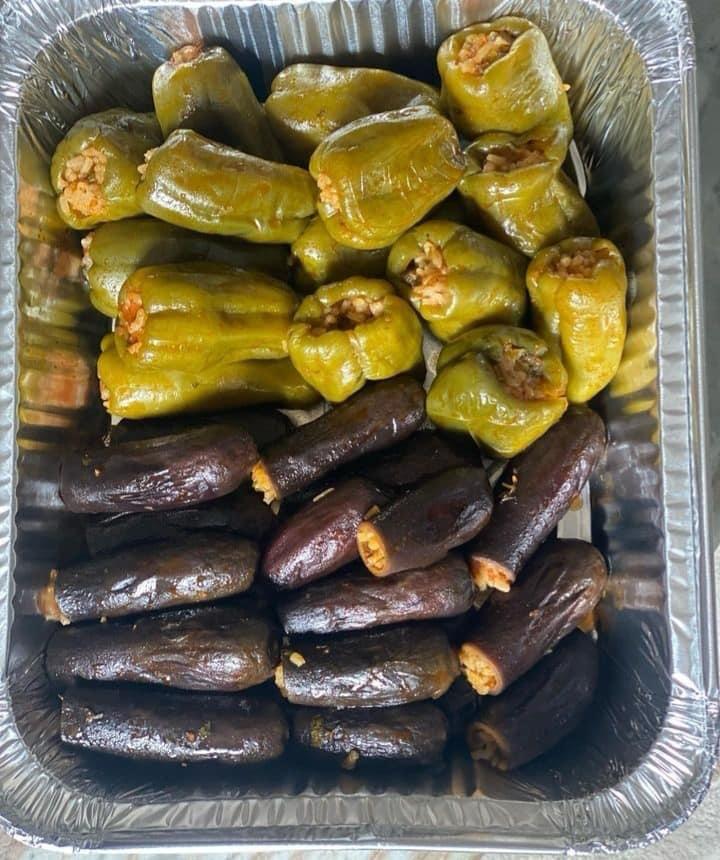 Stuffed Eggplant and Peppers